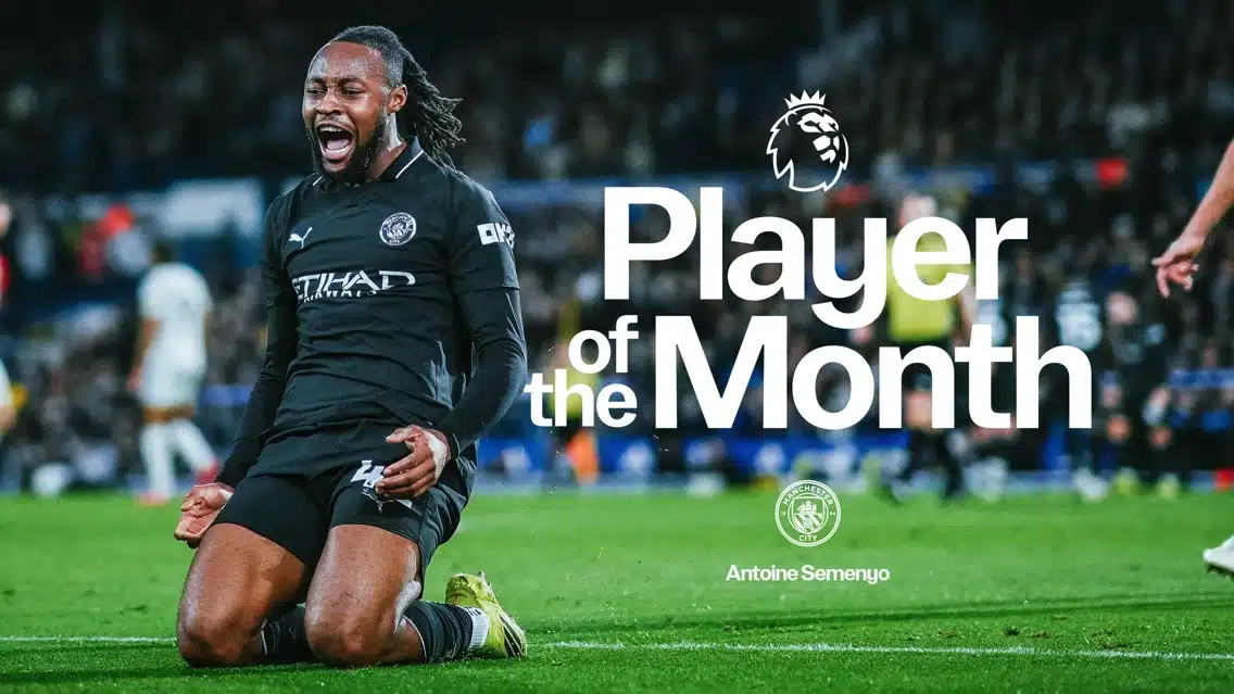 Man City Star Semenyo Beats Haaland, Others Bags EPL Player of the Month Honour