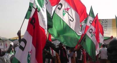 BURUJI KICKS AS AGBAJE, ADEBUTU, MAKINDE RECEIVE PDP GOV CANDIDATES PARTY FLAGS ..says act could lead to public disorder