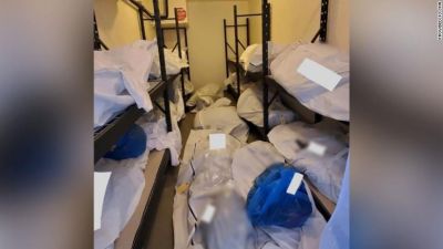 Photos show bodies piled up and stored in vacant rooms at Detroit hospital, USA