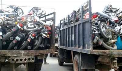 TRAILER LOADS OF OKADA SHIPPED OUT OF LAGOS AS BAN TAKES EFFECT