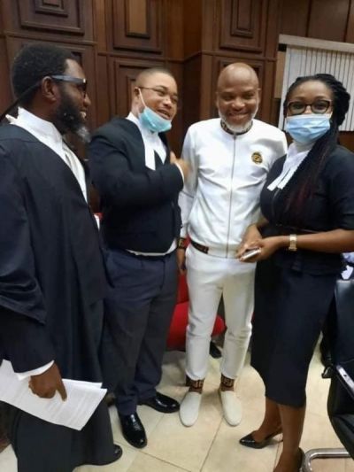 JOURNALISTS BARRED, CROWD DISPERSED BY POLICE AS NNAMDI KANU DENIES TERRORISM CHARGES IN COURT HEARINGS