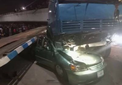 MAN IN CAR KILLED AS TRUCK FALLS FROM OJUELEGBA BRIDGE